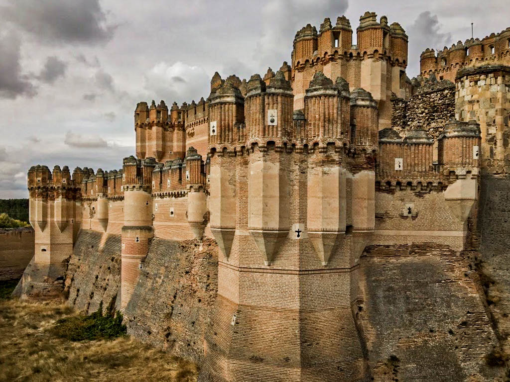 Castle of Coca, Spain, Mudejar brickwork, Gothic architecture, historic monument, cultural heritage, tourism, travel, vacation, destination